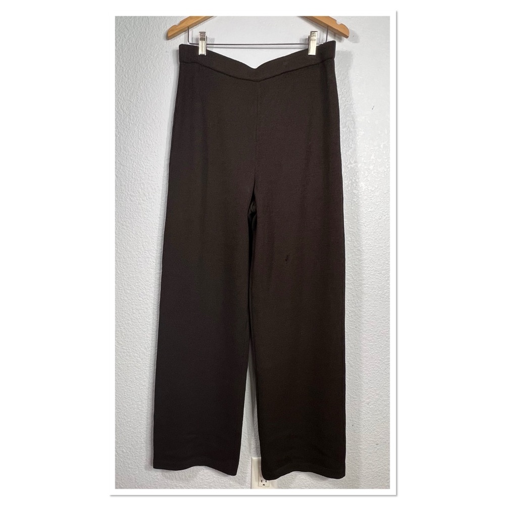 St John Wool & Rayon Knit Pull On Pants Sz 10 Brown (Flawed)